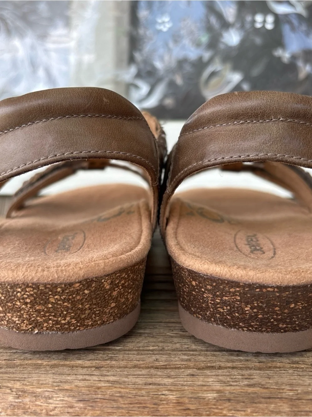 Braided Strappy Women’s Sandals in Light Brown Sz 5